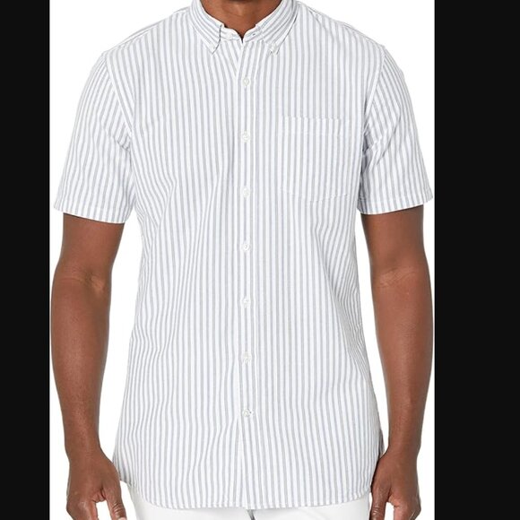 Goodthreads Other - Goodthreads Short Sleeve Button Down Shirt Mens Size Large Slim Fit Stripe White